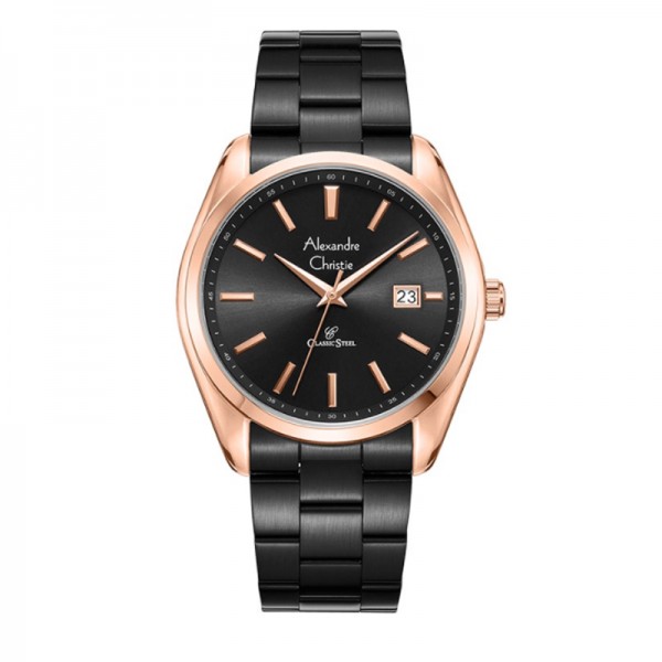 Alexandre Christie AC 8656 Rosegold Black Man MDBBRBA